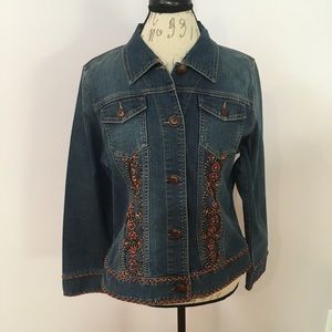 Christopher & Banks Beaded Denim Jacket